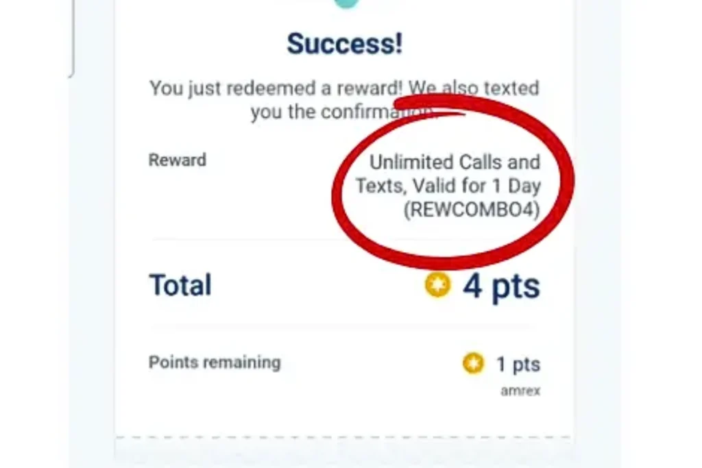 successfully redeem your points